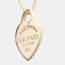 Pre Owned Tiffany & Co. Vintage Return To Tiffany Heart Tag 18K Rose Gold Necklace 