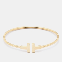 Pre Owned Tiffany & Co. Tiffany T Wire 18k Yellow Gold Bracelet