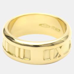Pre Owned Tiffany & Co. Atlas 18K Yellow Gold Ring EU 50.5