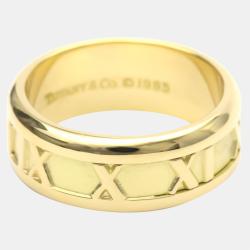 Pre Owned Tiffany & Co. Atlas 18K Yellow Gold Ring EU 50.5
