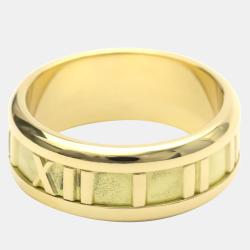 Pre Owned Tiffany & Co. Atlas 18K Yellow Gold Ring EU 50.5