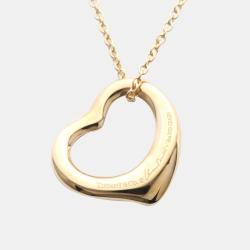 Pre Owned Tiffany & Co. 18K Rose Gold Open Heart by Elsa Peretti Pendant Necklace