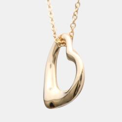 Pre Owned Tiffany & Co. 18K Rose Gold Open Heart by Elsa Peretti Pendant Necklace