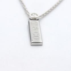 Pre Owned Tiffany & Co. Tiffany Bar 18K White Gold Diamond Necklace