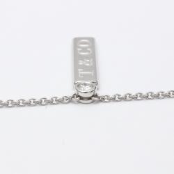Pre Owned Tiffany & Co. Tiffany Bar 18K White Gold Diamond Necklace
