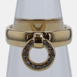 Pre Owned Tiffany & Co. 18K Yellow Gold and Diamond Door Knocker Ring US 10