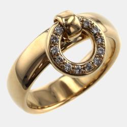 Pre Owned Tiffany & Co. 18K Yellow Gold and Diamond Door Knocker Ring US 10