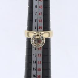 Pre Owned Tiffany & Co. 18K Yellow Gold and Diamond Door Knocker Ring US 10