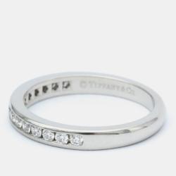 Pre Owned Tiffany & Co. Tiffany Setting Platinum Diamond Ring EU 49