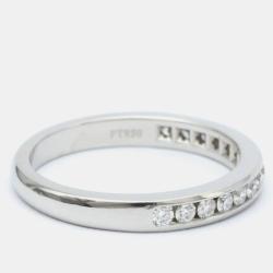 Pre Owned Tiffany & Co. Tiffany Setting Platinum Diamond Ring EU 49