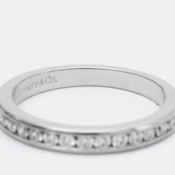 Pre Owned Tiffany & Co. Tiffany Setting Platinum Diamond Ring EU 49