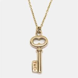 Pre Owned Tiffany & Co. Oval Key 18K Rose Gold Necklace 