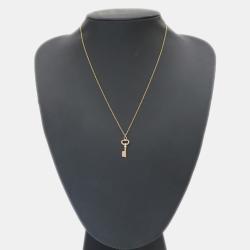 Pre Owned Tiffany & Co. Oval Key 18K Rose Gold Necklace 