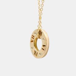 Pre Owned Tiffany & Co. Atlas 18K Rose Gold Diamond Necklace 