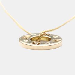 Pre Owned Tiffany & Co. Atlas 18K Rose Gold Diamond Necklace 