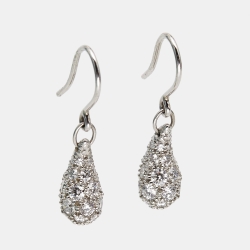 Pre Owned Tiffany & Co. Elsa Peretti  Teardrop Diamond Platinum Drop Earrings