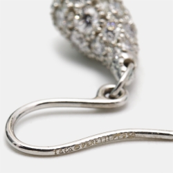 Pre Owned Tiffany & Co. Elsa Peretti  Teardrop Diamond Platinum Drop Earrings