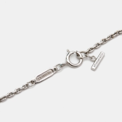مملوكة مسبقًا Tiffany & Co. T Smile Diamond 18k White Gold Medium Model Necklace
