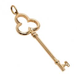 مملوكة مسبقًا Tiffany & Co. Trefoil Key 18K Yellow Gold Pendant Necklace