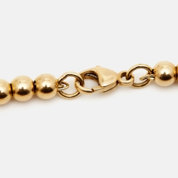 Tiffany & Co. Return To Tiffany Love Heart Tag 18k Yellow Gold Beaded Bracelet 