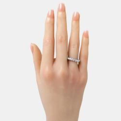 Pre Owned Tiffany & Co. Platinum and Diamond Forever Band Ring EU 51