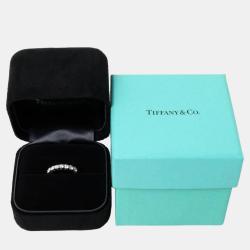 Pre Owned Tiffany & Co. Platinum and Diamond Forever Band Ring EU 51