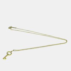 Pre Owned Tiffany & Co. 18K Yellow Gold and Diamond Oval Key Pendant Necklace