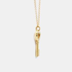 Pre Owned Tiffany & Co. 18K Rose Gold Heart Key Pendant Necklace