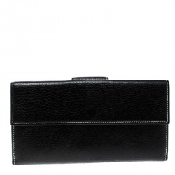 Pre Owned Tiffany & Co. Black Leather Continental Wallet