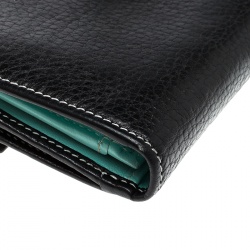 Pre Owned Tiffany & Co. Black Leather Continental Wallet