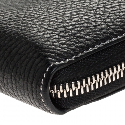 Tiffany & Co. Black Leather Zip Around Continental Wallet