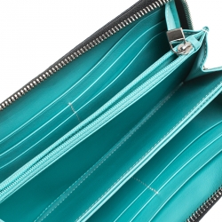 Tiffany & Co. Black Leather Zip Around Continental Wallet