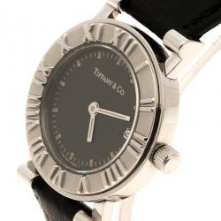 Tiffany & Co. Black Stainless Steel Atlas Women's Wristwatch 25 mm