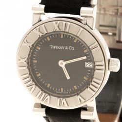 Tiffany & Co. Black Stainless Steel Atlas Women's Wristwatch 25 mm