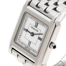 Tiffany & Co. White Stainless Steel Classic Women's Wristwatch 23 mm