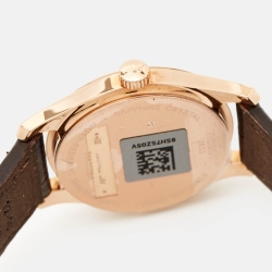 Pre Owned Tissot White Rose Gold Plated Stainless Steel Embossed Leather Tradition 5.5 T063.009.36.018.00 Women's Wriswatch 25 mm