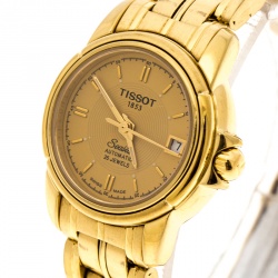 Pre Owned Tissot Gold Plated Stainless Steel Seastar A630/730 Women's Wristwatch 24 mm