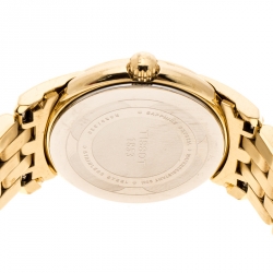 Pre Owned Tissot Blue Yellow Gold Plated Stainless Steel Ballade III Women's Wristwatch 28 mm