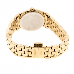 Pre Owned Tissot Blue Yellow Gold Plated Stainless Steel Ballade III Women's Wristwatch 28 mm
