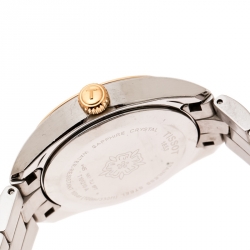 Pre Owned Tissot Silver White Two-Tone Stainless Steel PR100 Women's Wristwatch 39 mm