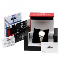 Pre Owned Tissot Silver White Two-Tone Stainless Steel PR100 Women's Wristwatch 39 mm