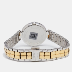 Pre Owned Tissot Mother of Pearl Two Tone Stainless Steel Flamingo T094210.22 Women's Wristwatch 30 mm