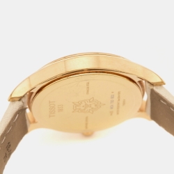 Pre Owned Tissot Mother of Pearl Rose Gold Plated Stainless Steel Leather Bella Ora T103.310.36.111.00 Women's Wristwatch 32 mm