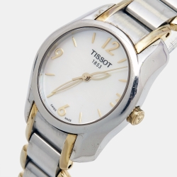 Tissot Mother of Pearl Two Tone Stainless Steel T-Wave T023210A Women's Wristwatch 28 mm
