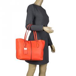 Pre Owned حقيبة يد تودز جوي متوسطة جلد نوي برتقالية 