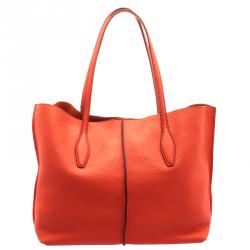 Pre Owned حقيبة يد تودز جوي متوسطة جلد نوي برتقالية 