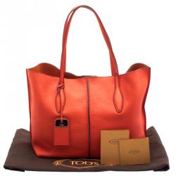 Pre Owned حقيبة يد تودز جوي متوسطة جلد نوي برتقالية 