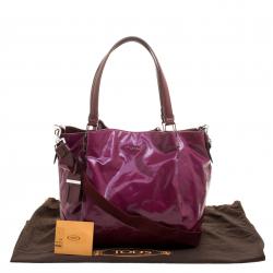 Pre Owned حقيبة تودز كانفاس مورد عنابي مقوى