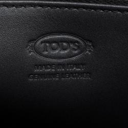 Tod's Black Leather Zip Around Rabbit Continental Wallet