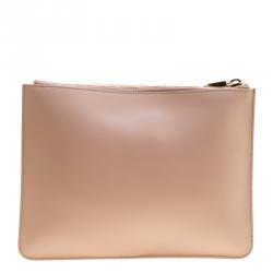 Pre Owned Tod's Beige Leather Fox Wristlet Clutch